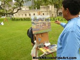 Hawaii Artist Mark N. Brown during a Plein Air Painting Art Class Workshop in Honolulu