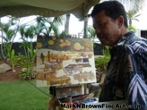 Hawaii Artist Mark N. Brown creates a one of a kind artwork for the lovely couple