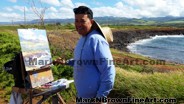 Hawaii artist Mark N Brown taking in the lovely views and creating a one of a kind Plein Air artwork