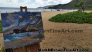 Hawaii artist Mark N Brown brought his canvas to Sandy Beach for another great Paint Out day!