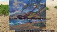 Plein Air artist Mark N Brown's Sandy Beach artwork, created right here on the beach