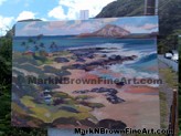 Plein Air artist Mark N Brown's lovely painting of Makapu'u beach