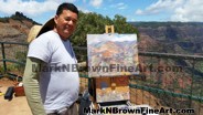 Mark N Brown proudly shows off his latest creation inspired by Waimea Canyon in Kauai