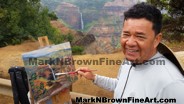 Plein Air artist Mark N Brown capturing the lovely views of Waimea Canyon
