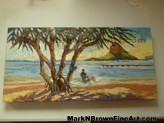 Hawaii artist Mark N Brown donated this lovely painting to a most deserving service member!