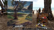 Hawaii's premiere Plein Air artist Mark N Brown had a fun paint out with students from Punahou School