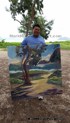 Hawaii Plein Air artist Mark N Brown donates artwork during his paint out with Punahou School