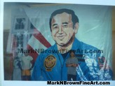 15' x15' portraits for Nationally televised halftime show for 1988 Hula Bowl 03 - Honolulu, Hawaii Mural