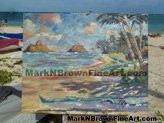 Hawaii artist Mark N Brown's artwork created during the 2015 Lanikai Woes Day Parade