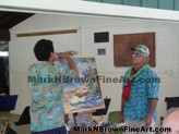 Checking out the finished artwork by Plein Air artist Mark N. Brown