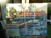 Pioneer Inn of Lahaina<br>This was my 6th painting for the Maui plein air painting invitational, the catamaran would leave just as I started to paint it,  but it didn't ruffle me, because I was doing plein air painting, and didn't want to do 
