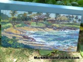 Kapalua Bay<br>This Kapalua Bay painting was done on Sunday 2/15/2015, and was my 1st painting that was done for the competition. It got me off to a great start with moment, brush work and thick textures, I texted the photo to my host family, Debbie and Tom Woehler and they gave me two thumbs up, yea!