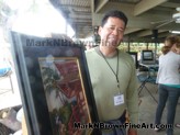 Mark N. Brown Standing Near Kick Off Painting At The Jodo Mission<br>Mark N. Brown standing near kick-off Jodo mission painting on 2/14/15.