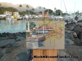 Pioneer Inn At Lahaina Harbor Painting In Progress<br>Pioneer Inn at Lahaina Harbor, painting in progress.