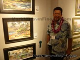 Mark N. Brown On Friday Night Reception<br>Mark N. Brown on Friday night with his paintings and Honorable Mention award.