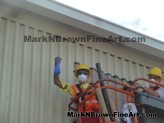Hello there! Hawaii Artist Mark N Brown and team working hard on the Nishimoto Trading Co Mural
