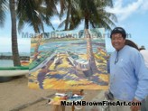 Hawaii Artist Mark N Brown Hawaiian Plein Air Fine Art Painting Honolulu 49